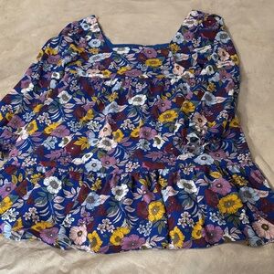 BCBGeneration Blue Floral Babydoll Dress